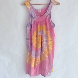 Pink 🌻 yellow tie dye moo moo summer dress